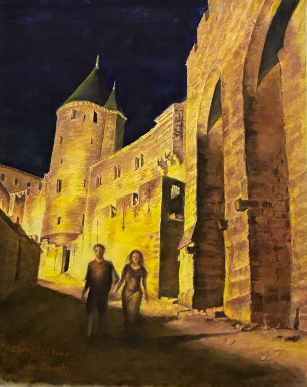 第74回 光陽展　鈴木　博（スズキヒロシ）中世の幻影（カルカソンヌ）　水 F8